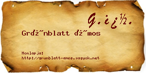 Grünblatt Ámos névjegykártya
